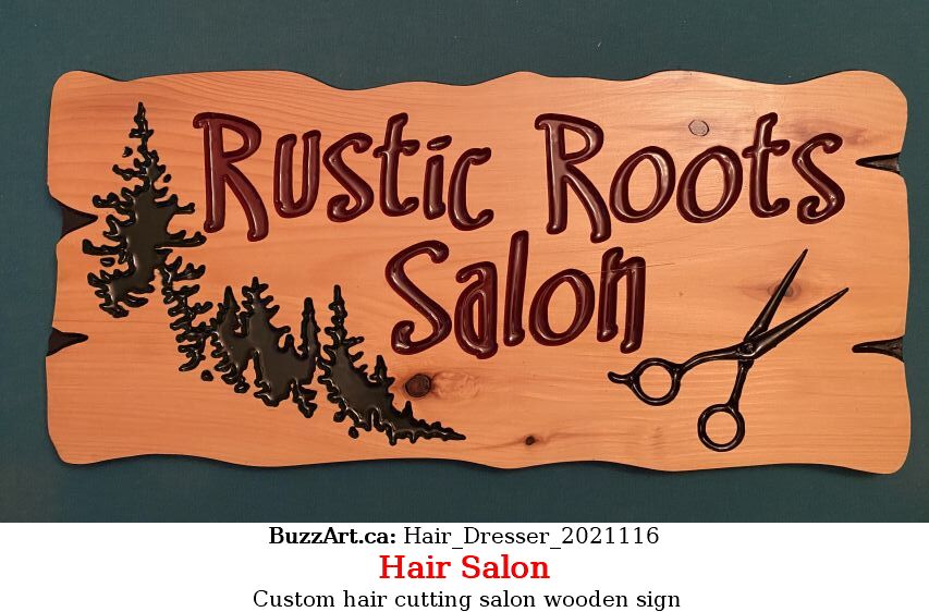 Custom hair cutting salon wooden sign